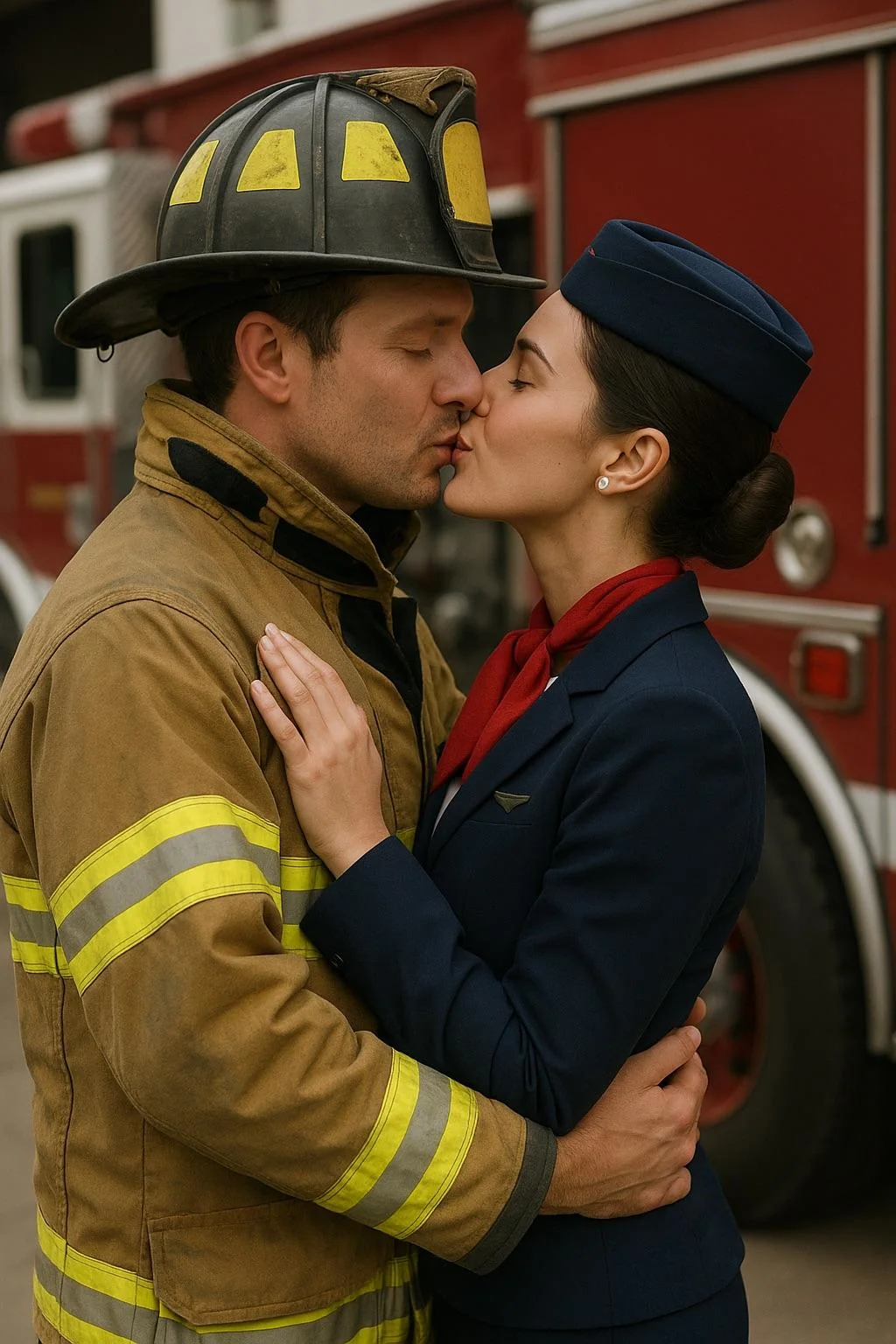 Firefighter and flight attendant romance picture 2 of 4