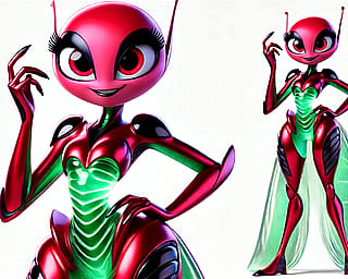 Aliens In A Style Similar To Pixar.'