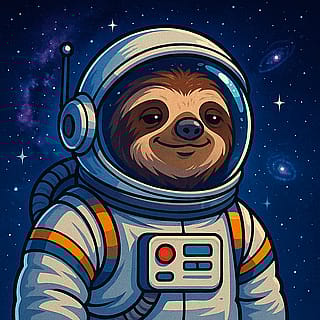 A sloth who took one small nap for man, one giant snooze for slothkind.'