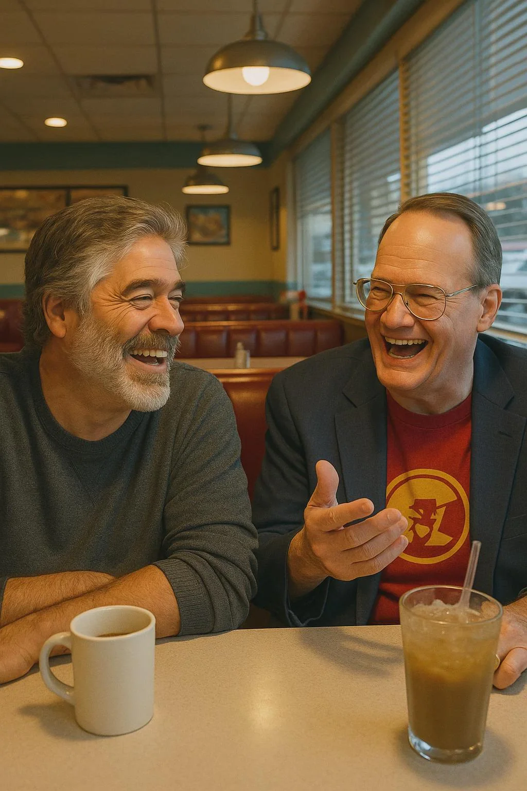 Old buddies just laughing it up. picture 1 of 1