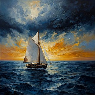 Sunset at Sea'