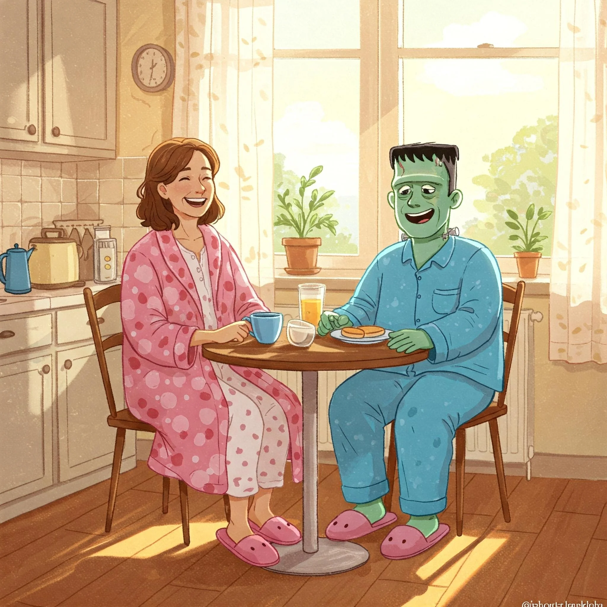 Thanks, Gemini, for turning my wife and me into a drawing. picture 2 of 2