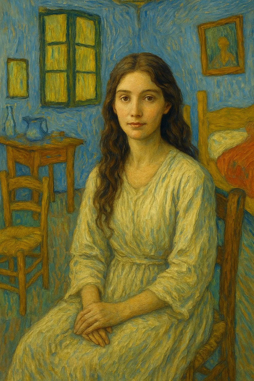 I asked ChatGPT to paint themselves (ChatGPT) exactly how Van Gogh would paint them picture 1 of 1