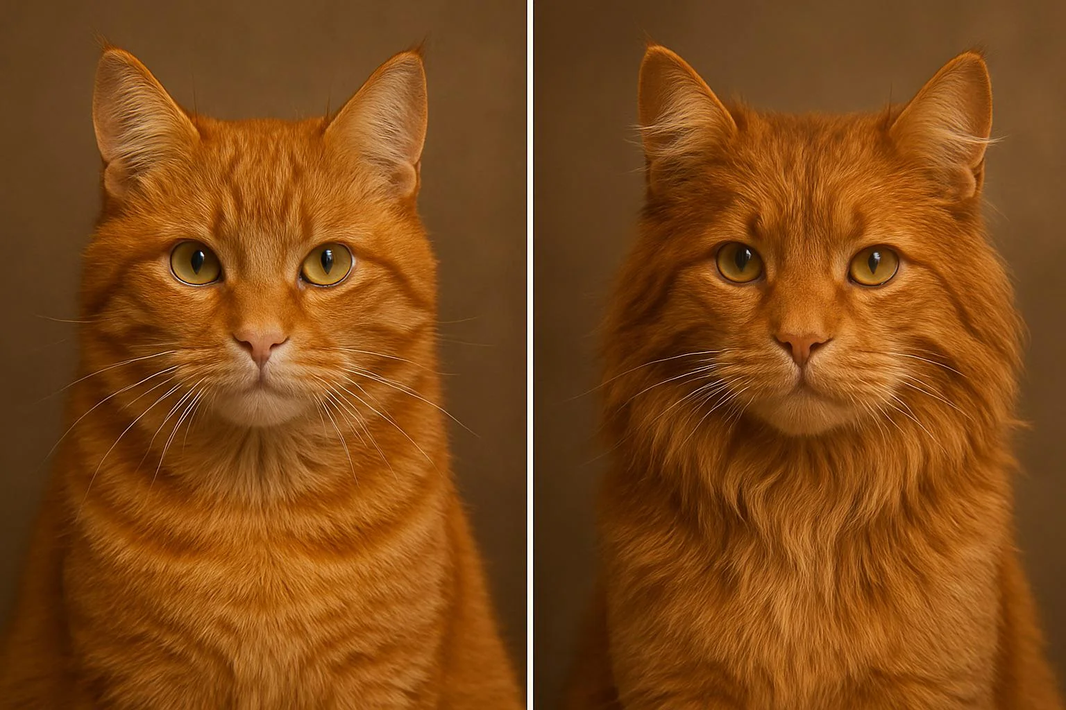 Comparison of a normal Cat with Fur vs if a Cat had Hair picture 1 of 1