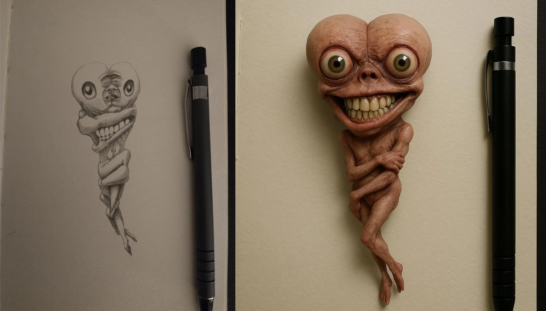 I ran a few of my artworks & sketches through ChatGPT, asking it to make them look like realistic photographs picture 1 of 19