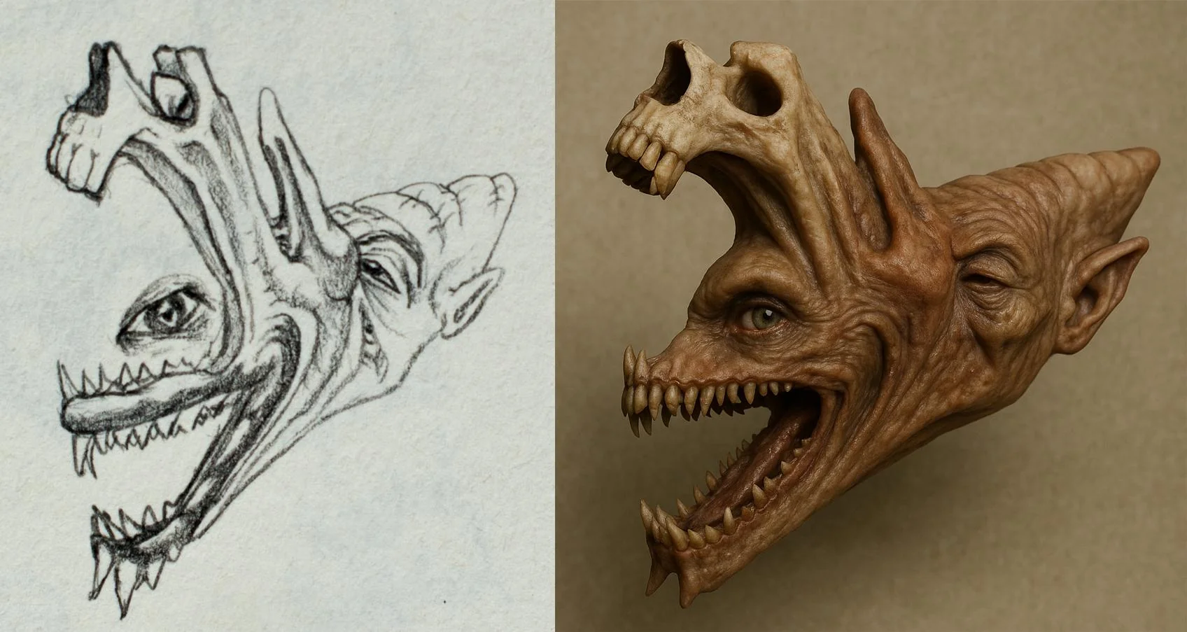 I ran a few of my artworks & sketches through ChatGPT, asking it to make them look like realistic photographs picture 2 of 19
