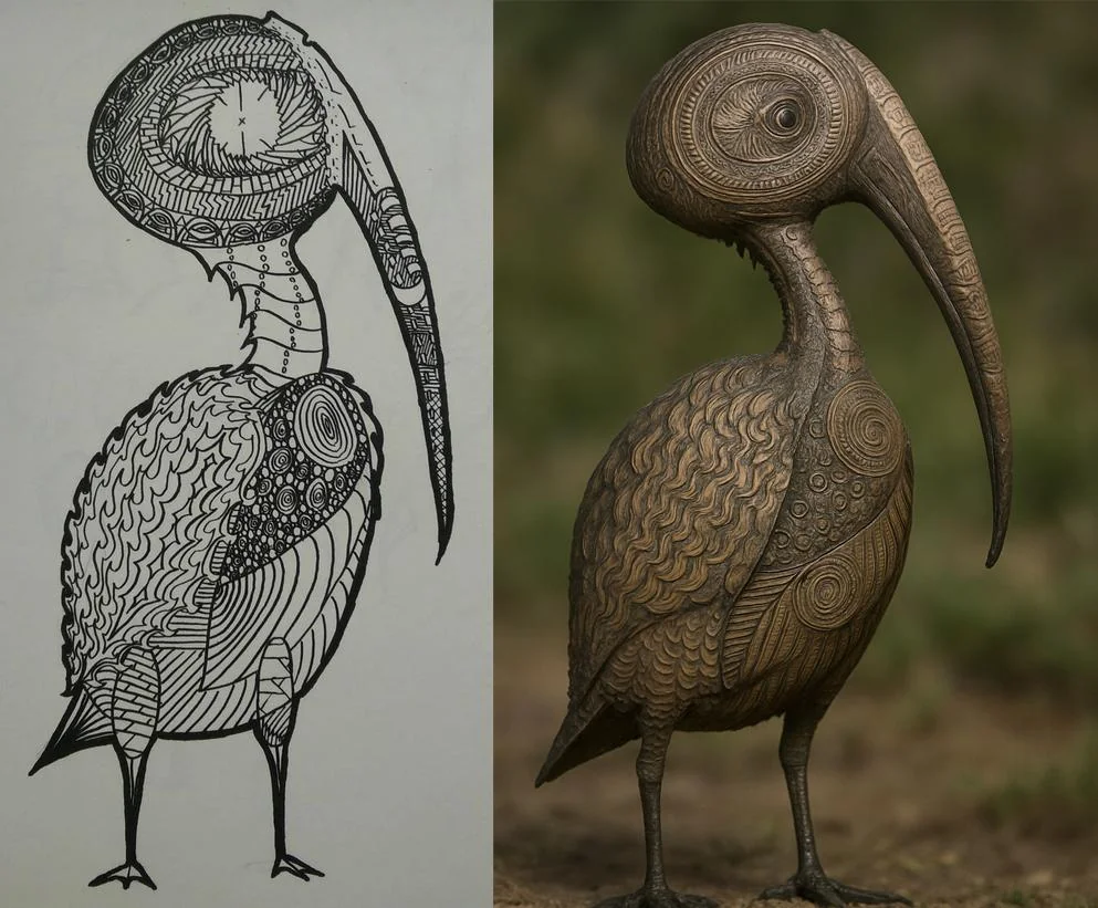 I ran a few of my artworks & sketches through ChatGPT, asking it to make them look like realistic photographs picture 4 of 19