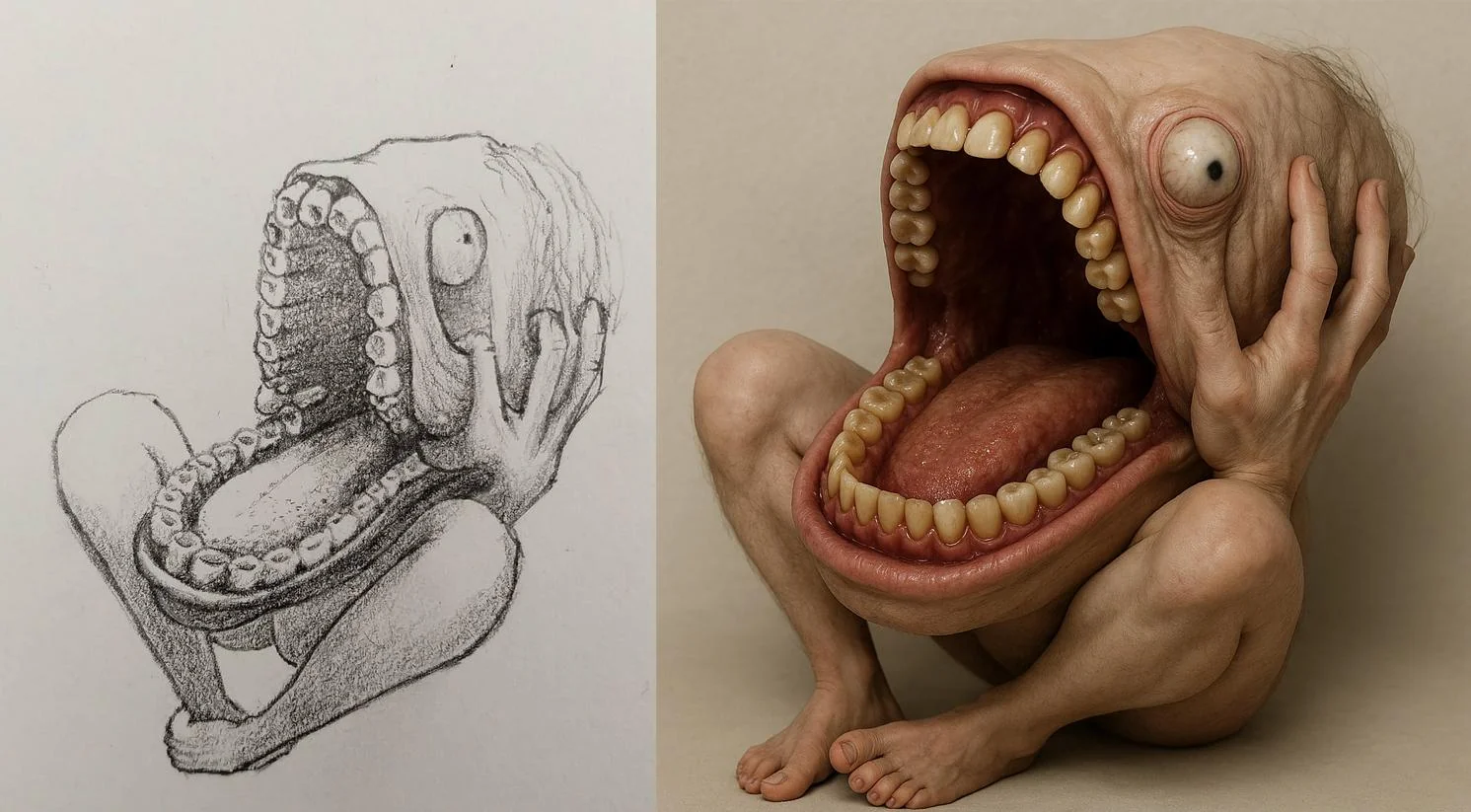 I ran a few of my artworks & sketches through ChatGPT, asking it to make them look like realistic photographs picture 7 of 19