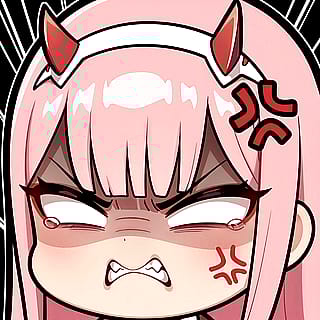 Some Zero Two Chibi Emotes done using local model'