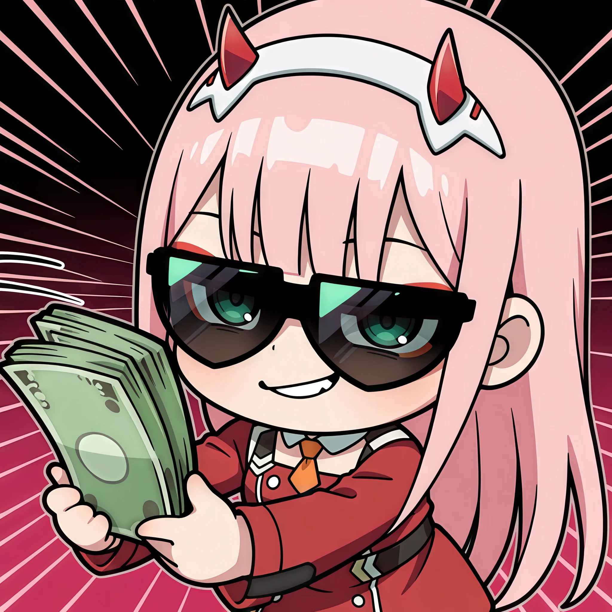 Some Zero Two Chibi Emotes done using local model picture 2 of 9