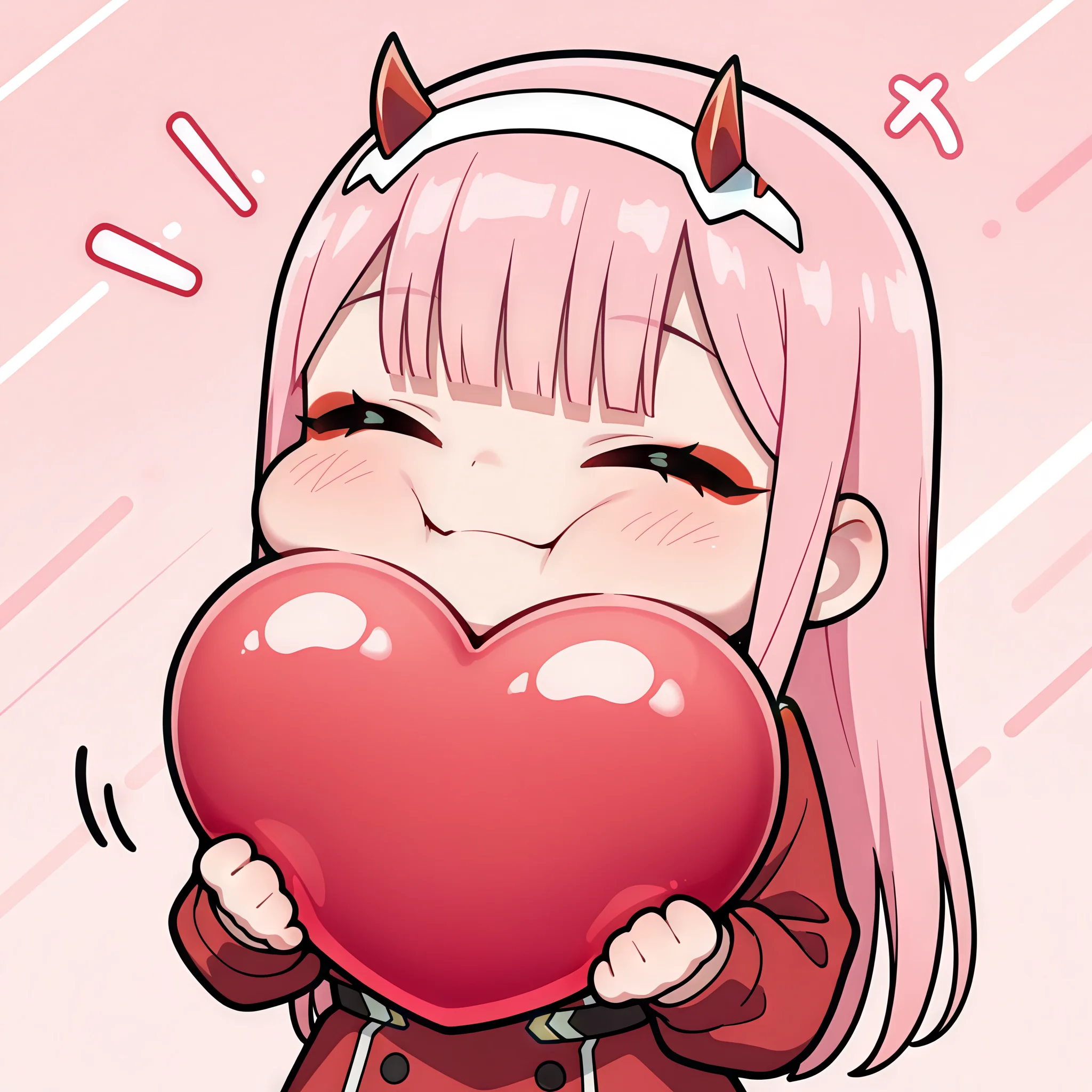 Some Zero Two Chibi Emotes done using local model picture 3 of 9