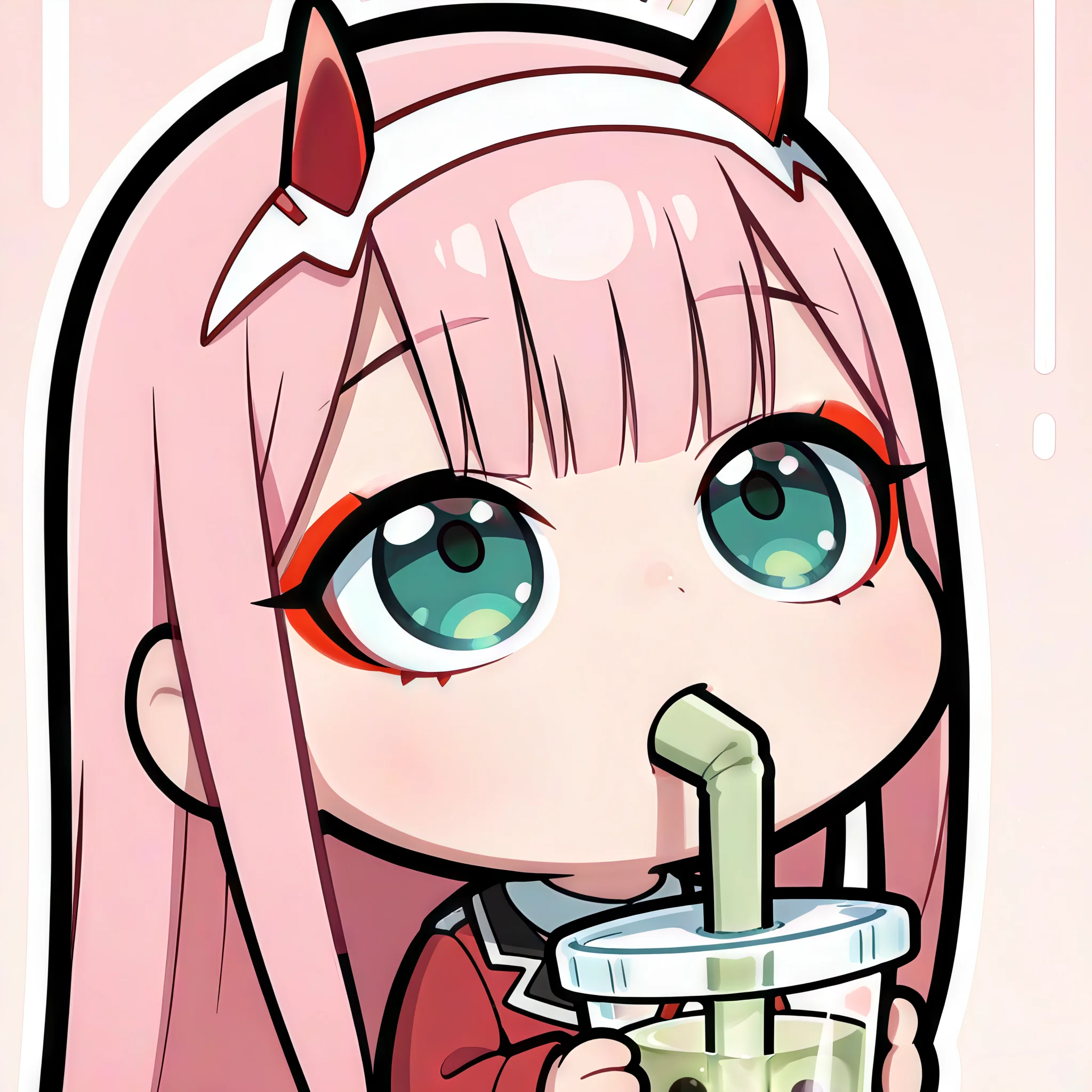 Some Zero Two Chibi Emotes done using local model picture 4 of 9