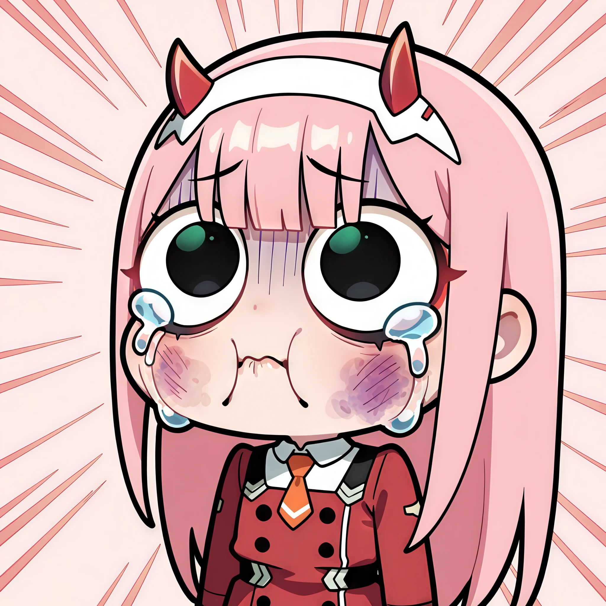 Some Zero Two Chibi Emotes done using local model picture 5 of 9