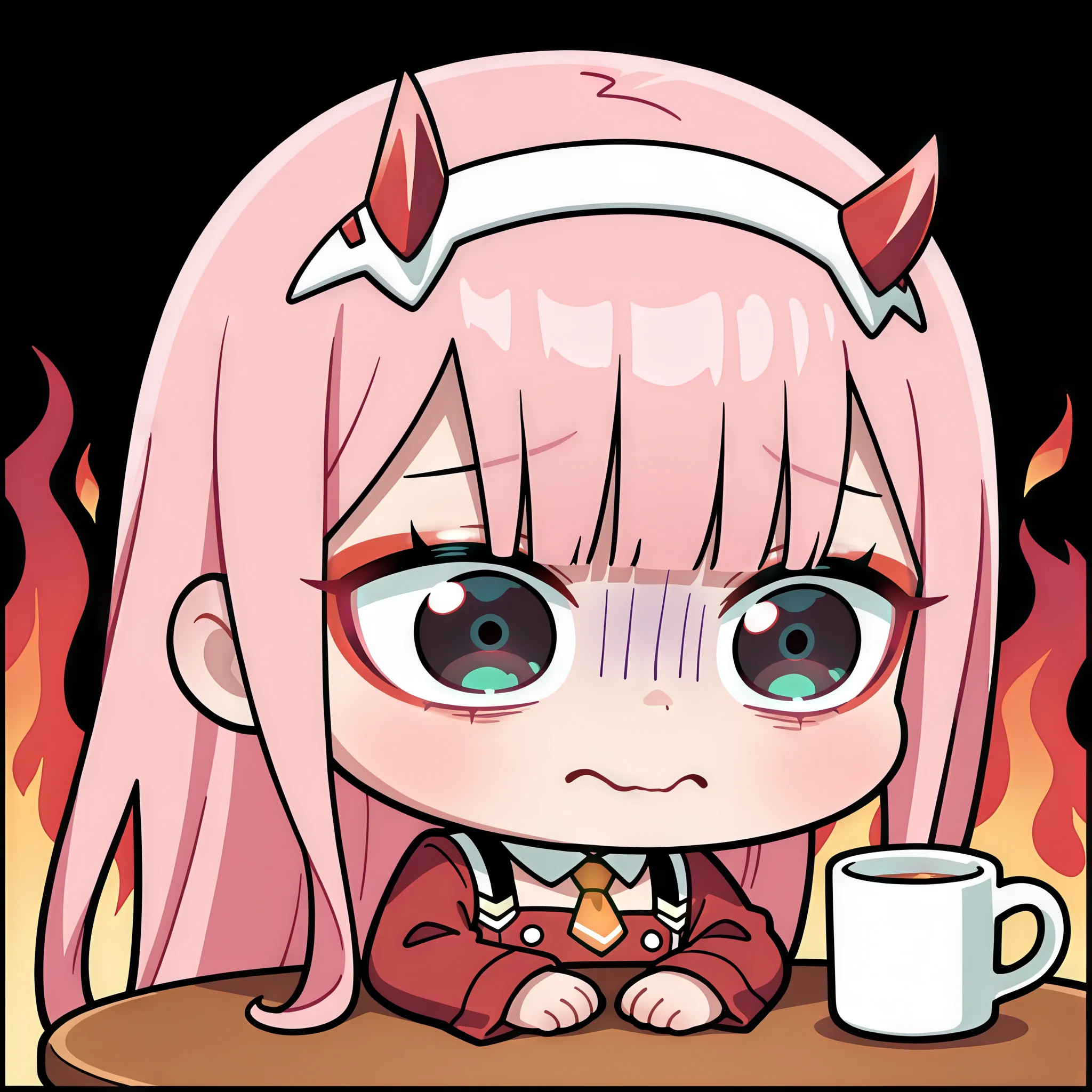 Some Zero Two Chibi Emotes done using local model picture 7 of 9