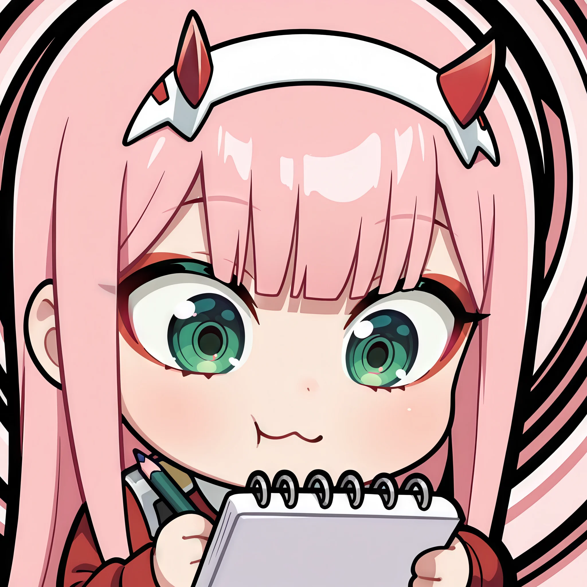 Some Zero Two Chibi Emotes done using local model picture 8 of 9