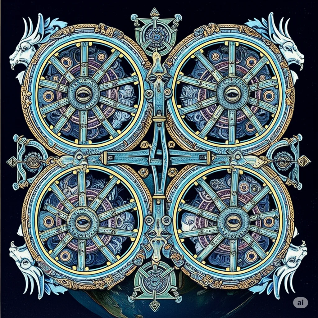 I asked Gemini to create an image based on biblical descriptions of angels (without telling Gemini that it was an Angel, to avoid modern artistic bias). picture 1 of 1