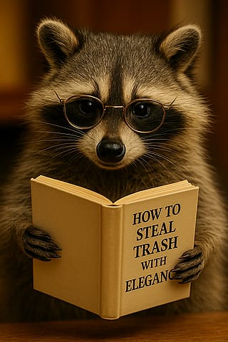 created this image to capture the idea of a refined raccoon'