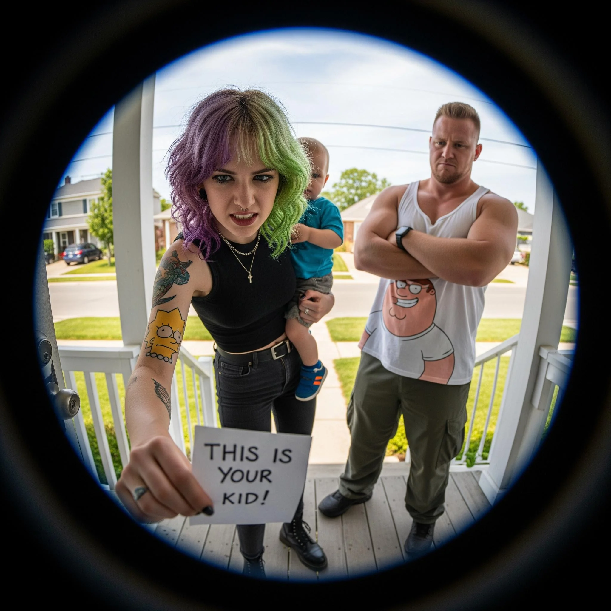 This woman and her brother just showed up at your door. What do you do? picture 1 of 1