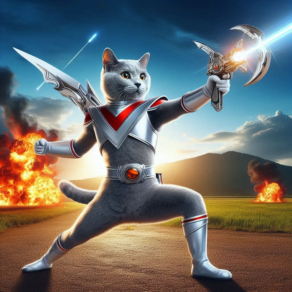 My cat as a Super Sentai warrior (source of power rangers) picture 1 of 3