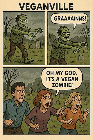 Vegan comic strip'