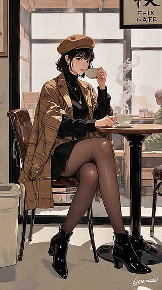 Afternoon Café Time / Phone Wallpaper Archives'