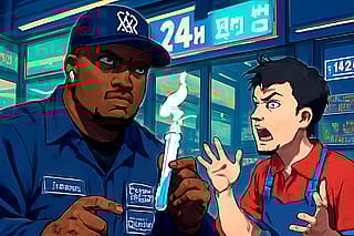 Just got off work, gotta stop by the store right quick.'