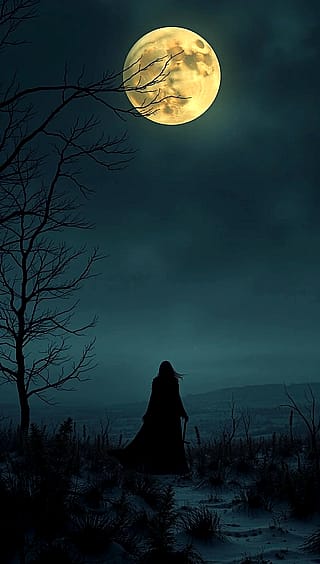 Midnight encounter in the frozen fields'