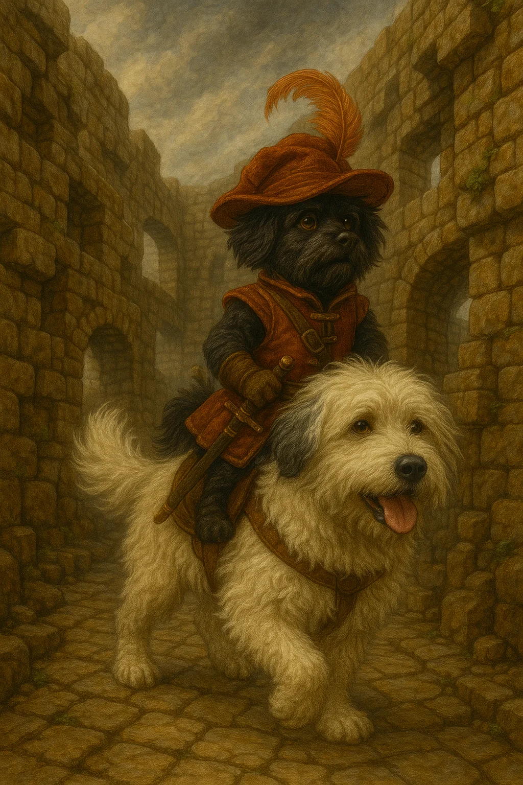 My dogs as Sir Didymus and Ambrosius from Labyrinth picture 1 of 3