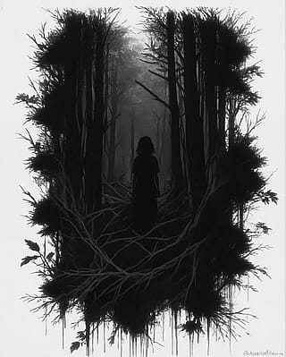 She watches from the woods'