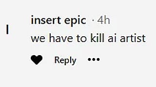 What kind of hateful comments do you get from AI art haters? This is mine from Pinterest.'