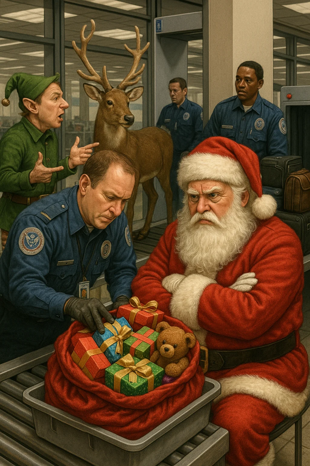 Santa Claus Stuck in TSA at an Airport picture 1 of 1