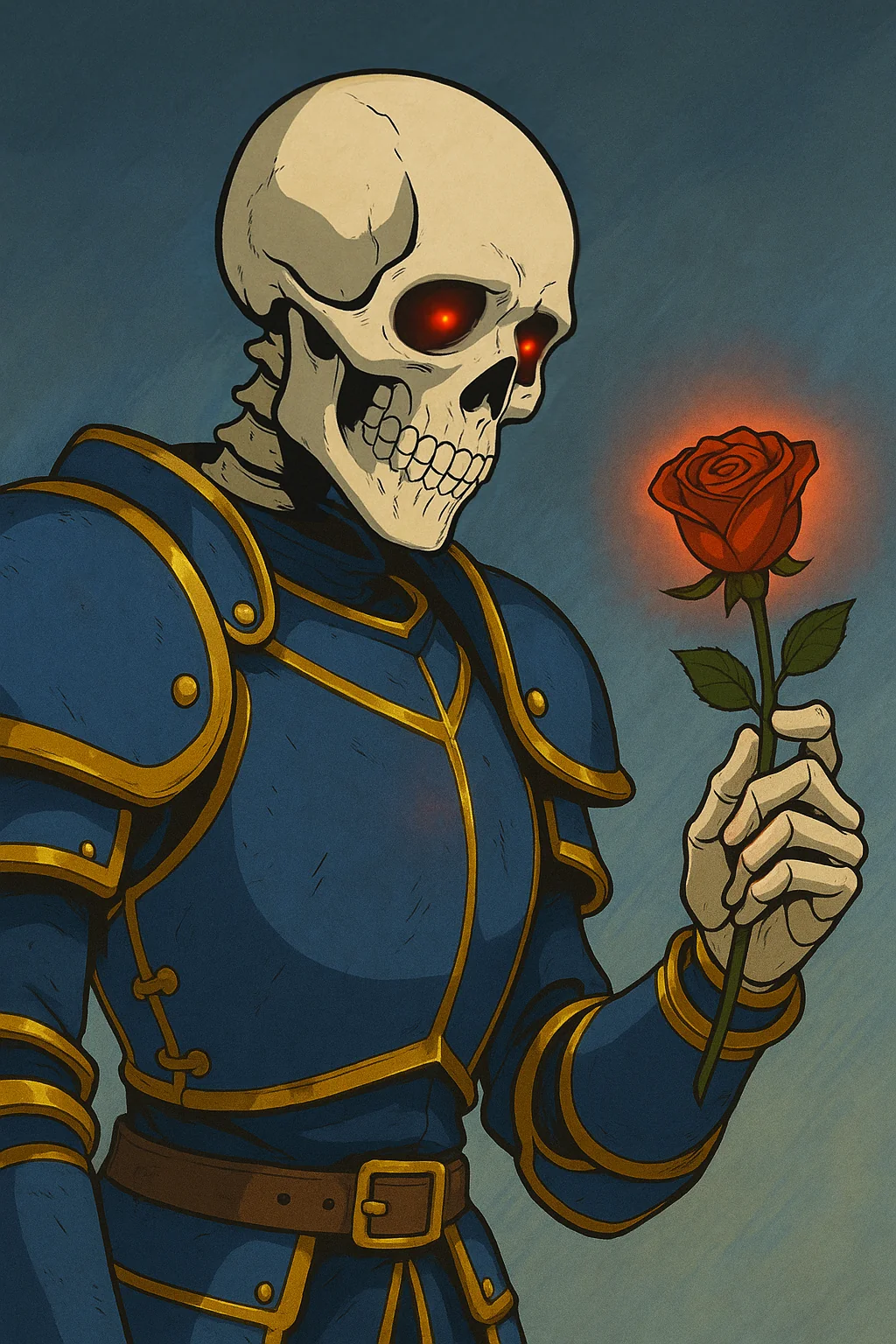 Skeleton soldier contemplates life picture 1 of 1