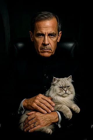 Canadian Prime Minister Mark Carney, but he's a Bond villain.'