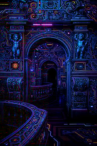 Sicilian Baroque Masterpiece... but make it cyberpunk'