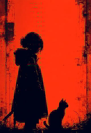 Cat and Girl'
