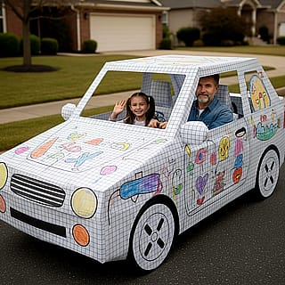 A dad literally rebuilds the car his daughter drew'