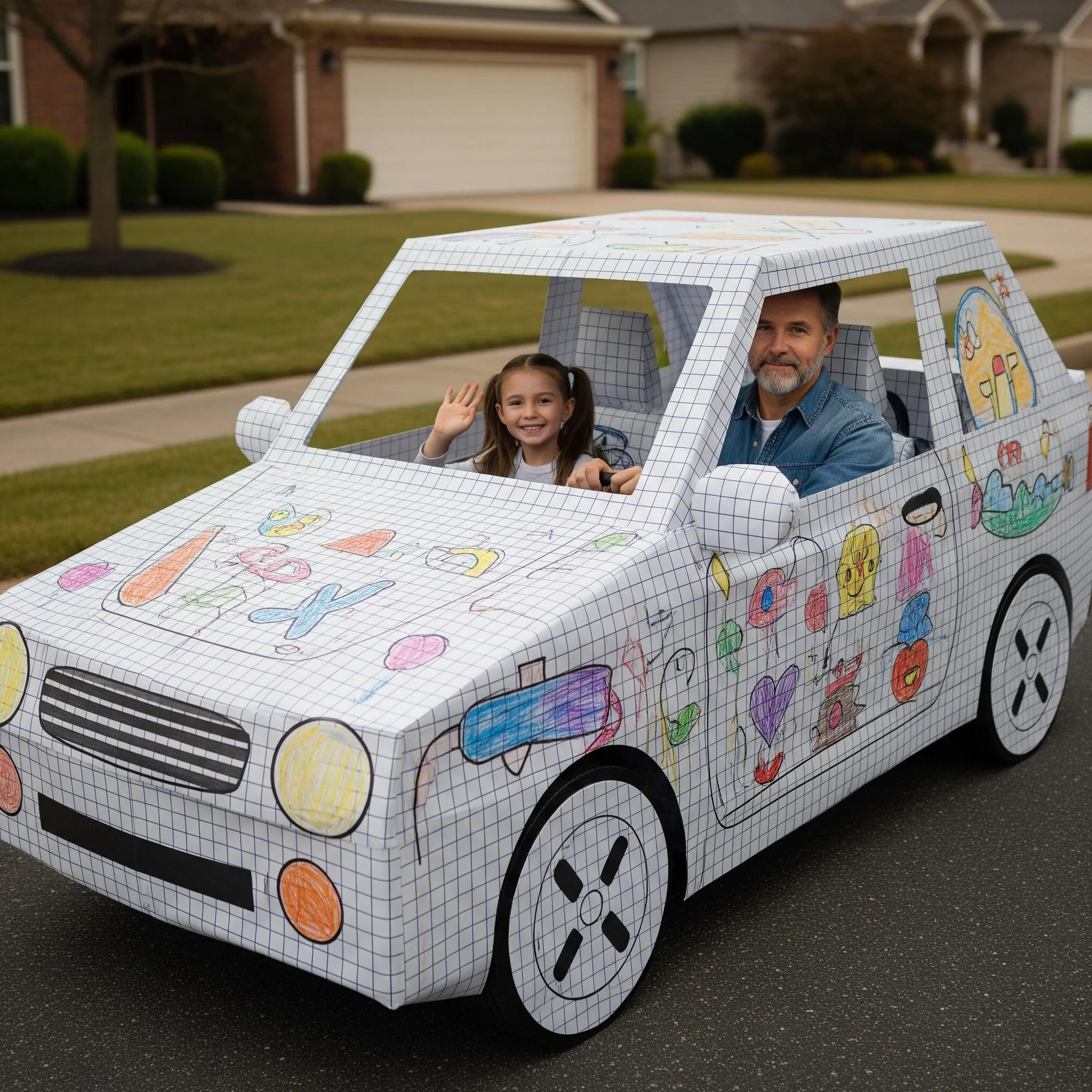 A dad literally rebuilds the car his daughter drew picture 1 of 1