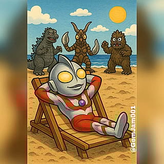 Ultraman! Here he comes from the sky!!!'