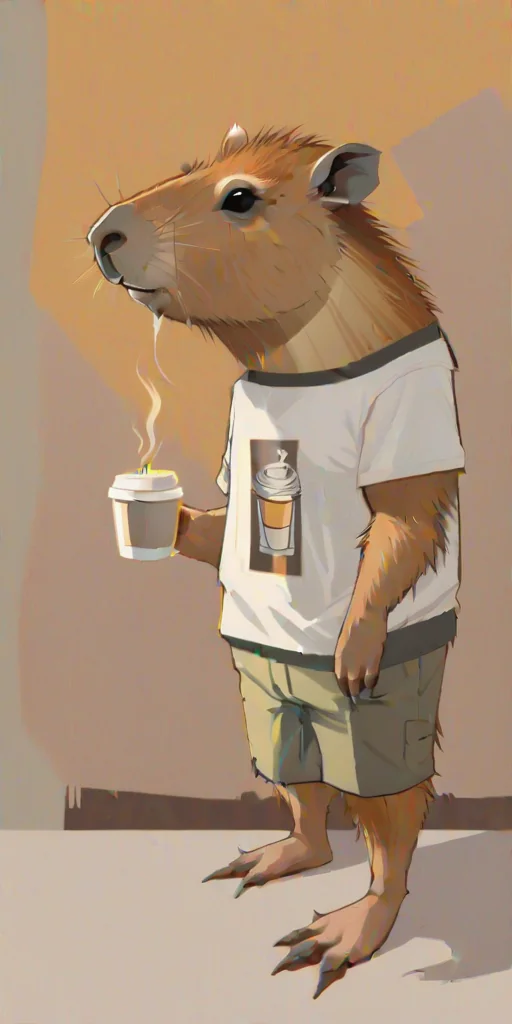 A capybara with coffee picture 1 of 1