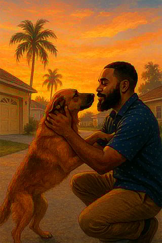 Love this picture of me and my dog. Didn't expect Ai to cook this hard'
