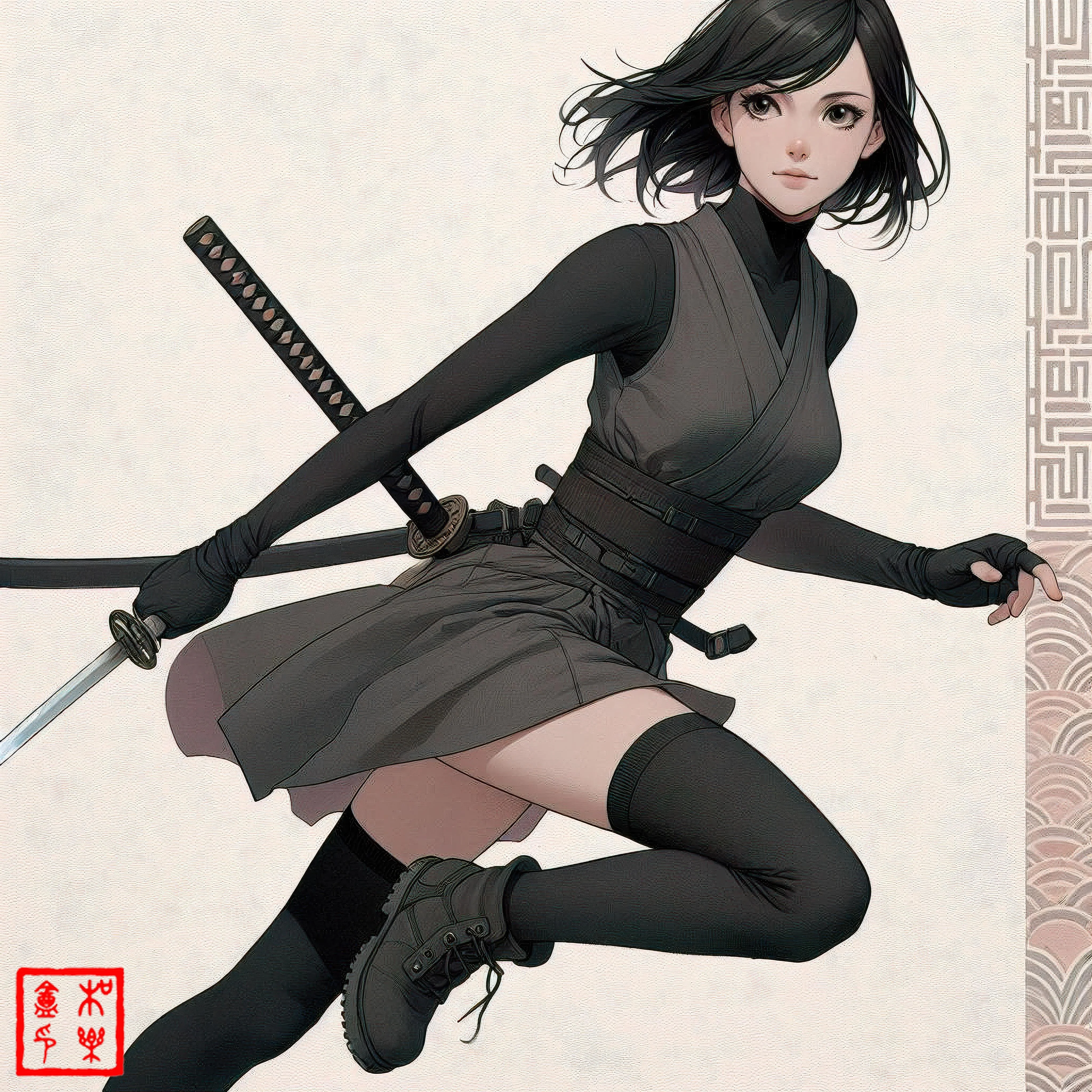 Japanese Cultural Heritage through Digital Art - Four Character Studies picture 1 of 4