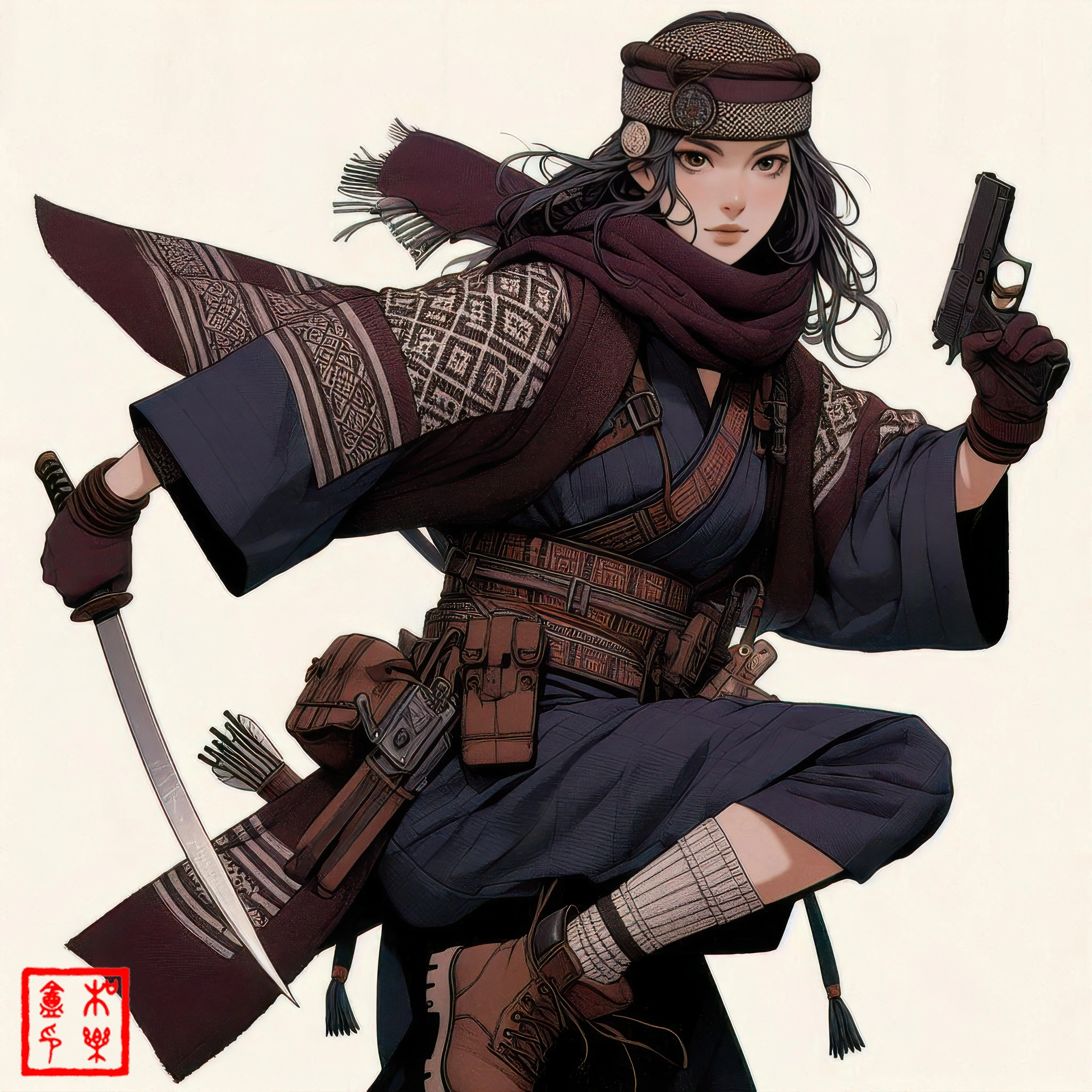 Japanese Cultural Heritage through Digital Art - Four Character Studies picture 3 of 4