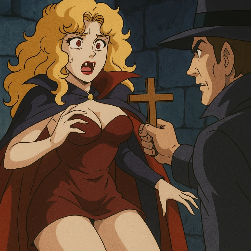 Vampire scared of crucifix picture 1 of 1