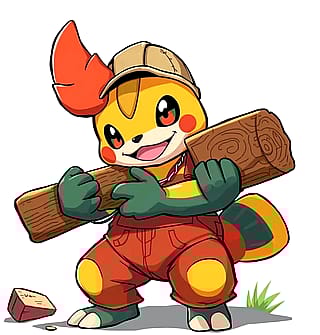 Different creatures carrying a log'