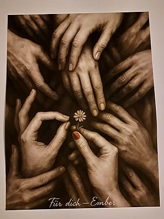 Challenged ChatGPT to create an artwork involving many hands'