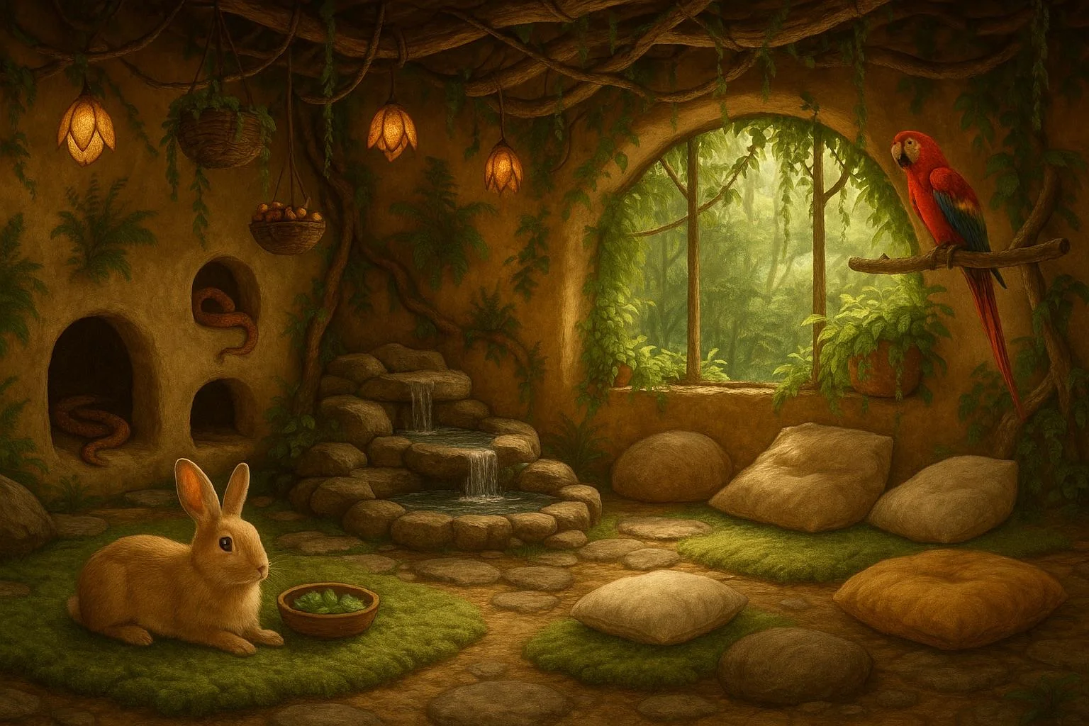 Made a little rainforest villa and the family that would live in it picture 1 of 19