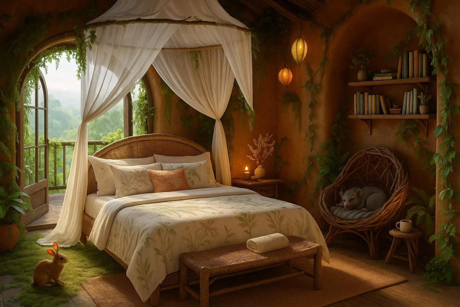 Made a little rainforest villa and the family that would live in it picture 4 of 19
