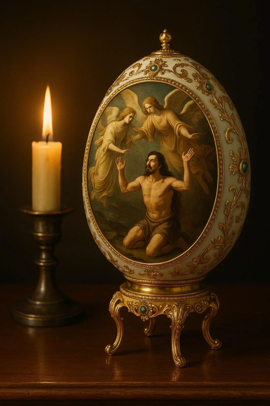 Here’s a fun progression. What ever you prompt, make the next one say “put the image just created in” various things like mirrors, Crystal balls, faberge eggs etc. picture 2 of 3