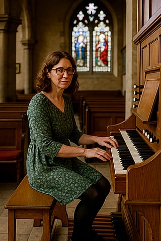 Heather adapts her techniques for the church organ.'