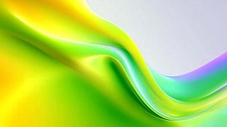 Abstract Gradient Wavy Green Yellow Curves'